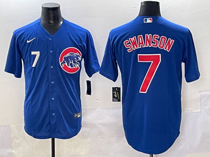 Men 2025 Chicago Cubs #7 Swanson Blue Game Nike MLB Jersey style 2->women mlb jersey->Women Jersey